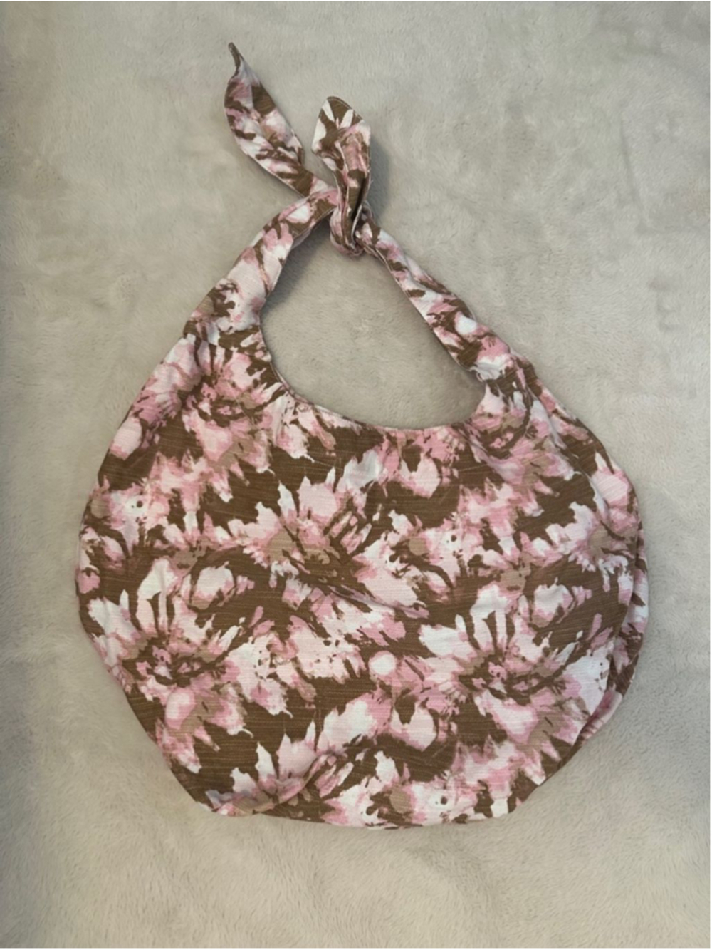 Aerie Tote Bag Pink Brown Floral